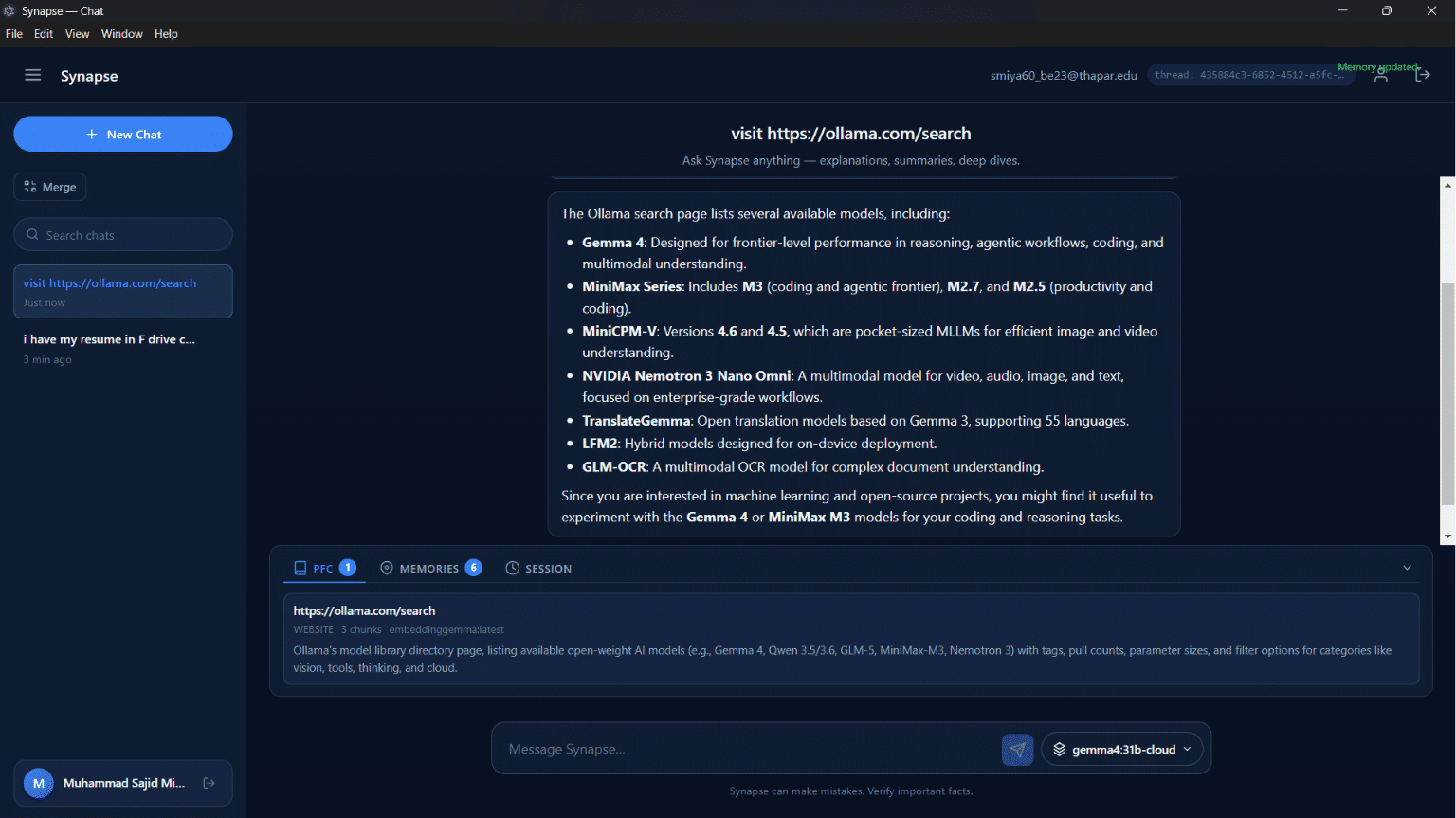 Chat Ollama Page