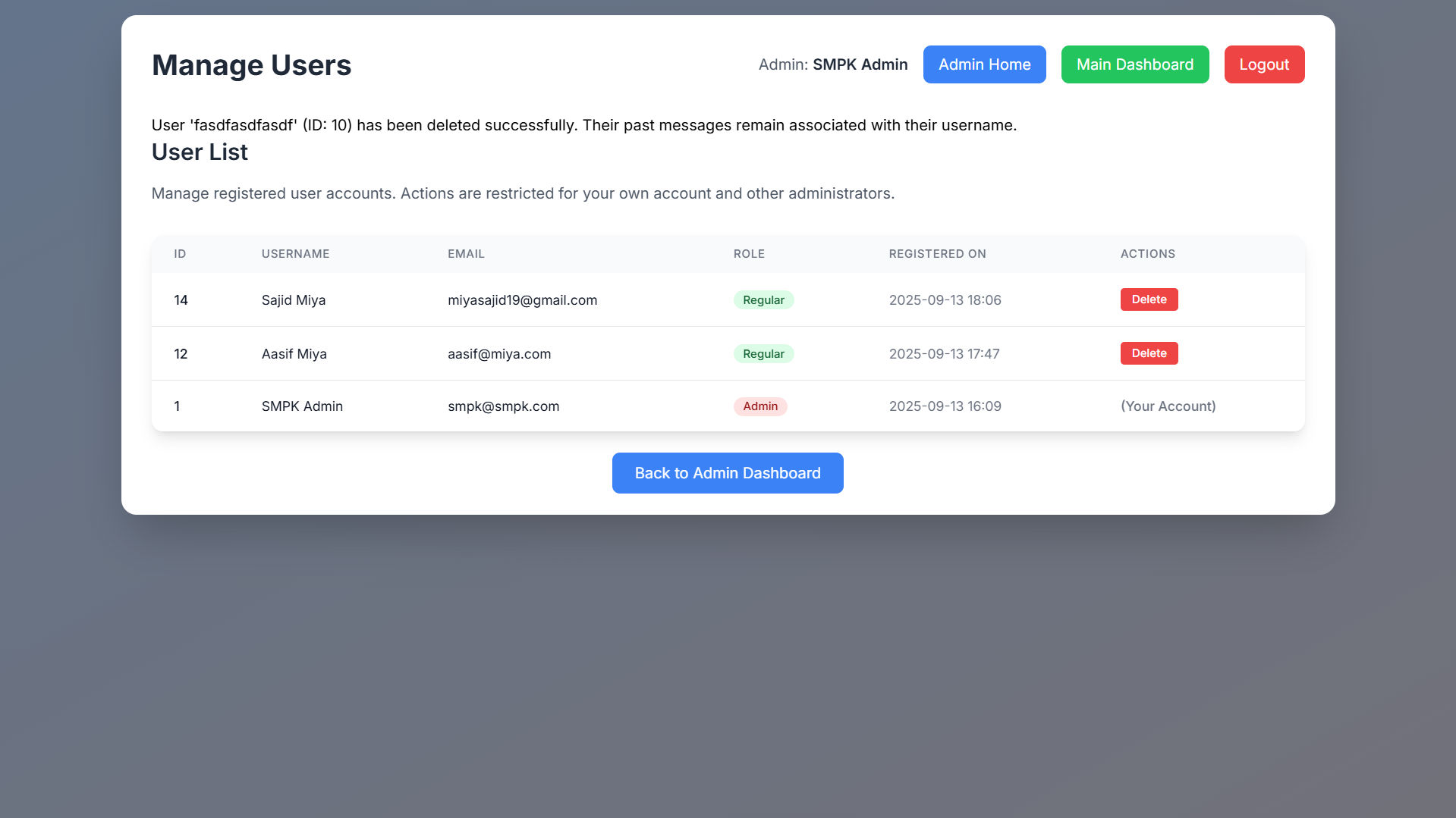 Manage User