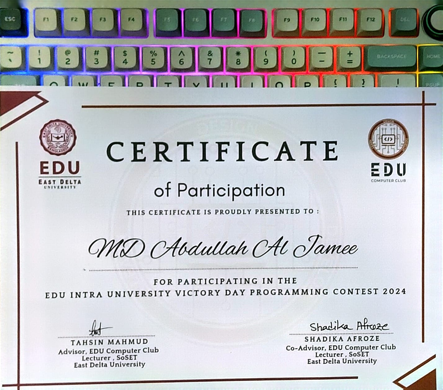 Intra University Victory Day Programming Contest