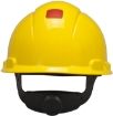 3M H-702R Yellow Hard Hat with UVicator & 4-Point Ratchet Suspension