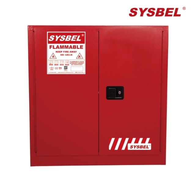 Picture of Sysbel WA810300R Fireproof Combustible Storage Cabinet Red