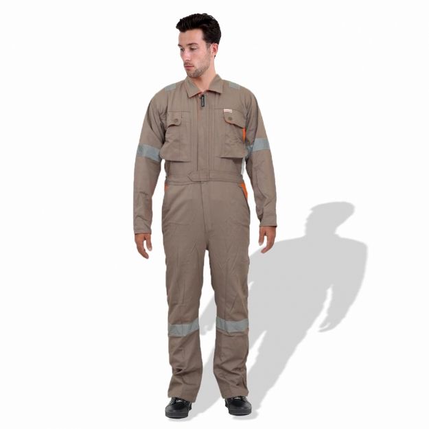 Picture of Prime Captain D592 Cotton Fabric 240 GSM Doha Elegance Safety Coverall With Grey Reflective Cloth