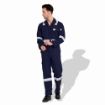 Picture of Flame Retardant F1023 Cotton Pre Shrink 240 GSM Coverall With Reflective Tape