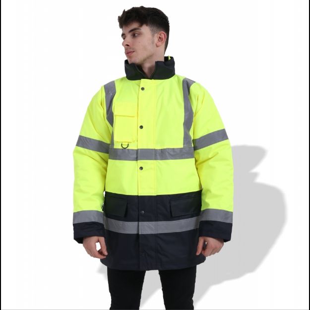 Picture of Fluorescent Parka FP1653 Road Clothing Hi Vis Safety Reflective Rain Coat Waterproof Jacket