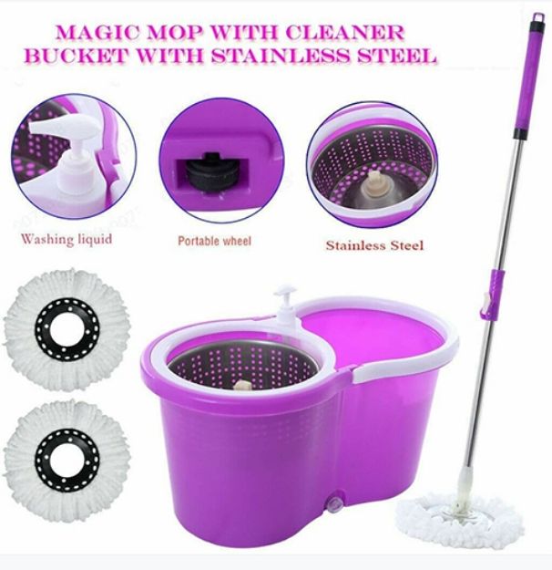 Picture of M-016- Purple Spin Mop Bucket With Wheels