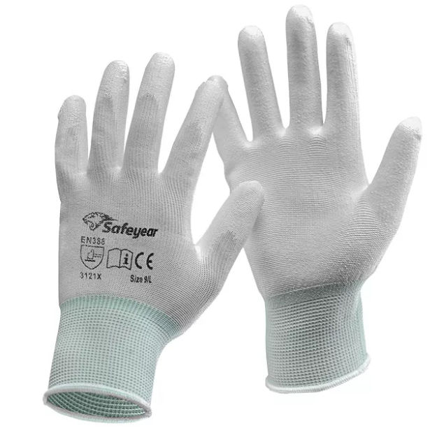 Safeyear PN8001 PU Coated Polyester General Purpose Safety Gloves in Karachi Pakistan