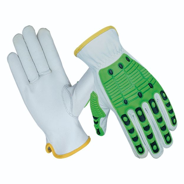 JNM1025 Slip & Impact Resistant Mechanical Hazard Safety Leather Work Gloves