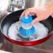 Household 6986 Plastic Palm Kitchen Tools Liquid Soap Dispenser Cleaning Brush