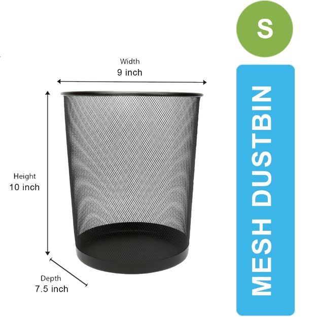 Picture of Paper Basket Round Metal Mesh Garbage Waste Trash Can