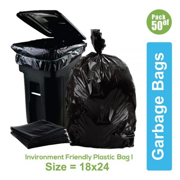 Picture of Industrial BGB004 HDPE Black Packed Disposable Garbage Bags