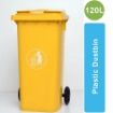 PB-120L Industrial Plastic Dustbin with Wheel (Yellow)