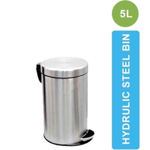 ASD-05-05L Hydrulic Home Use Steel Dustbin with Paddle 05Liter