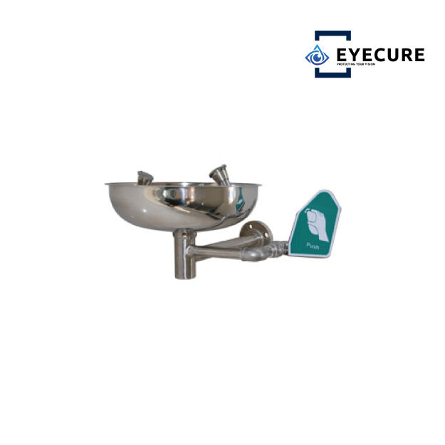 EYECURE SS-B100 Stainless Pedestal Wall-Mounted Basin Eyewash Station