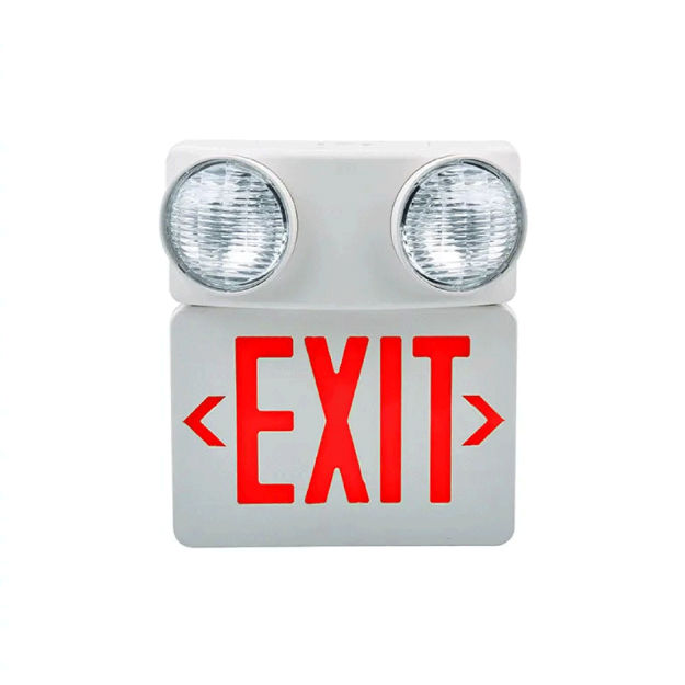 Picture of Emergency Red LED Exit Sign with Beam Light Combination 