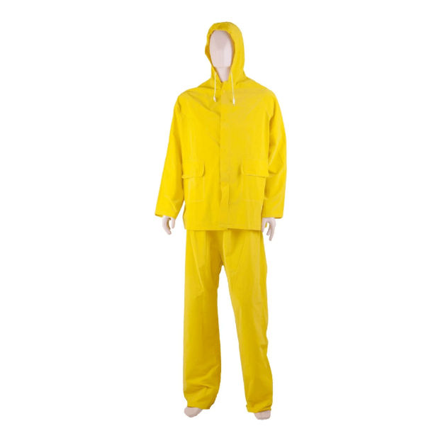 Chemical Polyvinyl Chloride Yellow Splash Protection Suit Heavy Duty