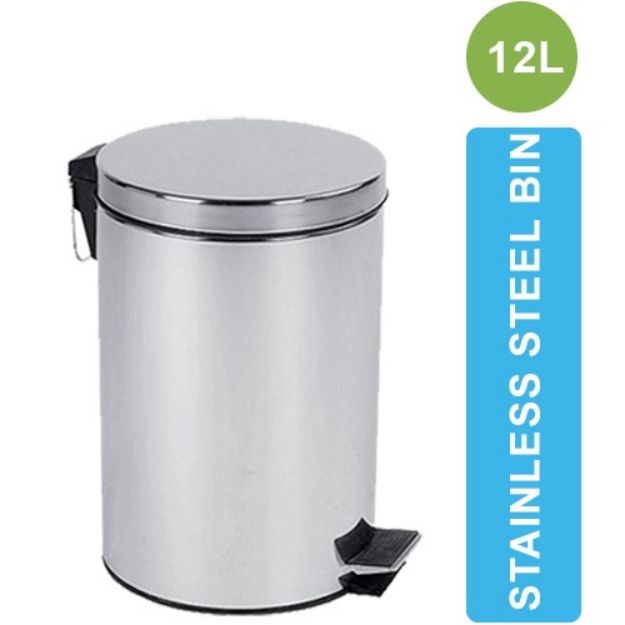 ASD-05-12L Home Use Stainless Steel Dustbin with Paddle