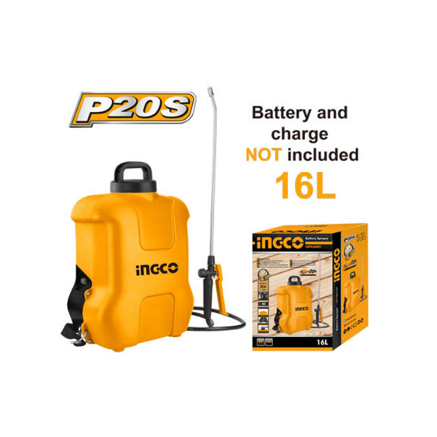 Ingco CSPLI2001 Lithium Ion 20V Rechargeable 16L Backpack Battery Sprayer