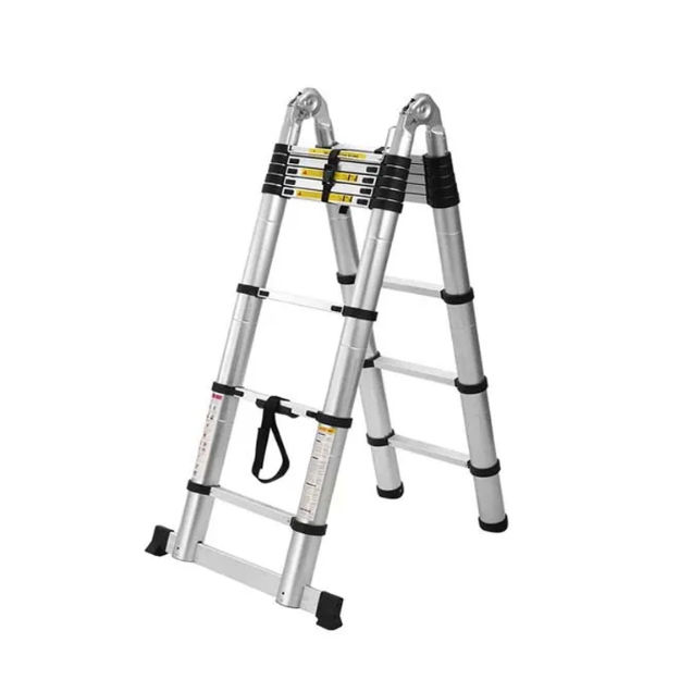 Telescopic Aluminium 2 in 1 Straight & A-Type Anti Slip Surface Extendable Step Ladder
