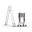 Telescopic Aluminium 2 in 1 Straight & A-Type Anti Slip Surface Extendable Step Ladder