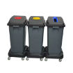 Outdoor AF07333A 60Litre Plastic Garbage 3in1 Compartment Recycle Trash Trolley Dustbin