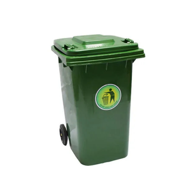 Industrial XDL-240A-11 240Litre Plastic Green Large Garbage Dustbin With Wheel
