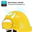 Safeyear W-018 Yellow ABS Ventilated Safety Helmet with Adjustable Ratchet