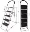High Quality White Carbon Steel Folding Step Ladder with Anti Slip Rubber Pads