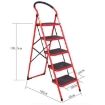 High Quality Carbon Steel Folding Step Ladder with Anti Slip Rubber Pads