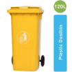 PB-120L Industrial Plastic Dustbin with Wheel (Yellow)
