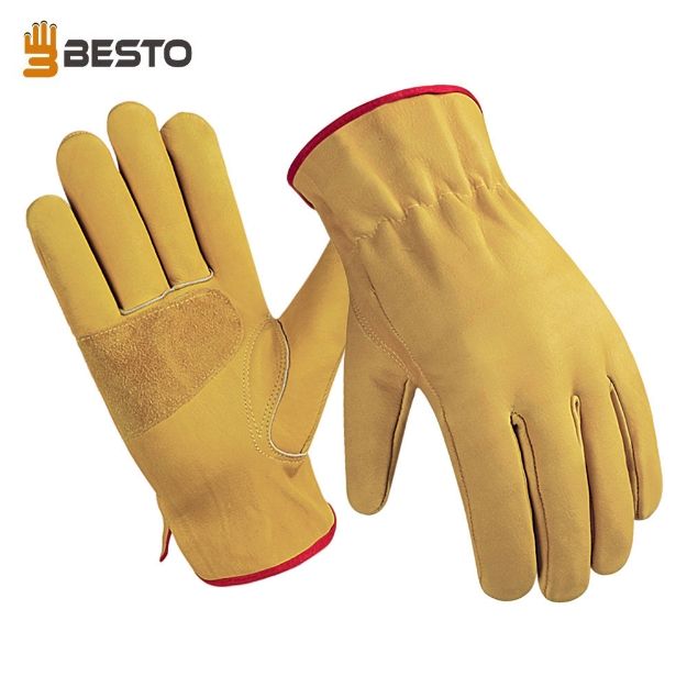 Besto 1012 Heavy Duty Double Palm Driving Safety Leather Work Gloves