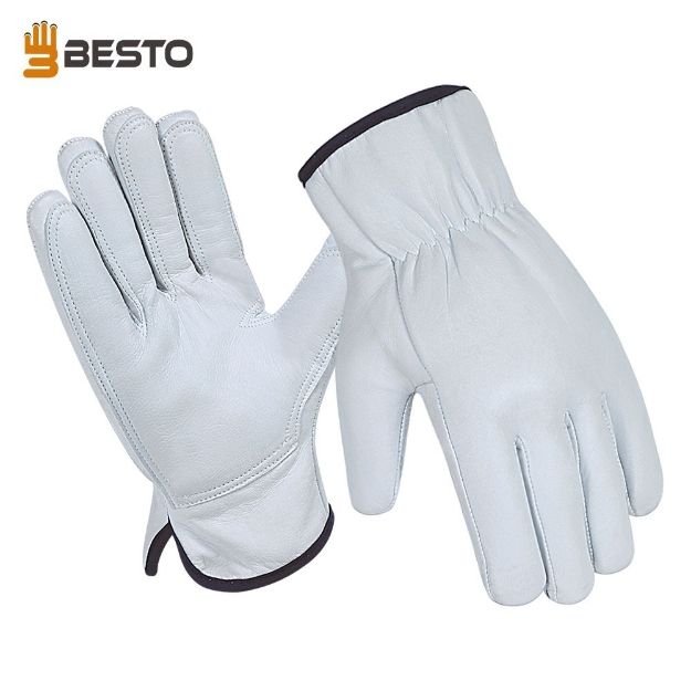 Besto 1014 Heavy Duty Double Palm Driving Safety Leather Work Gloves		