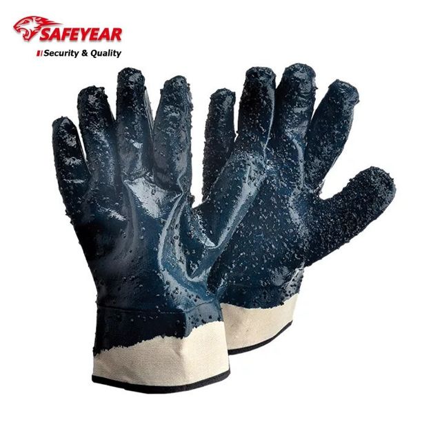 Safeyear FL7042 Rough Textured Nitrile Coated General Purpose Safety Gloves		