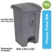 PPB 70 liter Plastic Pedal dustbin 