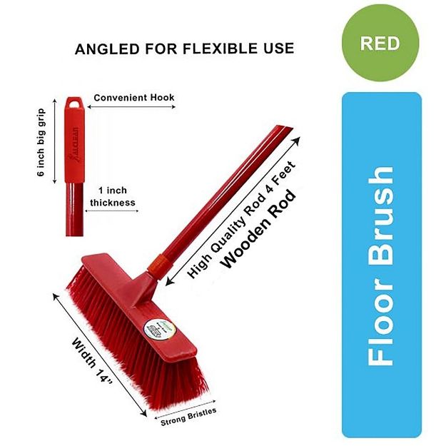 FB 080 FLOOR BRUSH set wooden Rod 