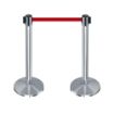 Retractable Queue Pole Crowd Control Barrier Stainless Steel Stanchion with Belt