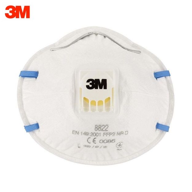 3M 8822 FFP2 Cup Shaped Disposable Respirator Valved Face Mask
