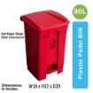 PPB 90 Liter Plastic Pedal Bin