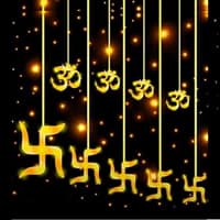 DesiDiya 6+6 Om Swastik LED String Lights (Warm White) - 2.4 Metres