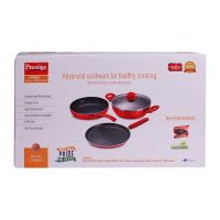 Prestige Omega Cherry Non-Stick Cookware Set - 4 Pieces