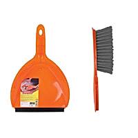 Chakaachak Home Cleaning Dustpan With Brush - Orange