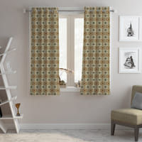 Rich Drape Decorous Window Curtain Abstract - Coffee