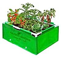 Anandi Green HDPE Rectangular Plant Grown Bag (3x1.5x1) - Green