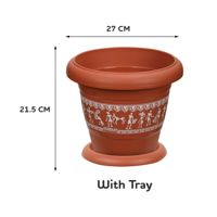 Ratan Varli Planter With Plate - No.4