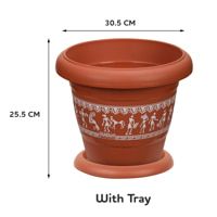 Ratan Varli Planter With Plate - No.5