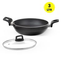 Borosil Granito Non-Stick Induction Base Kadai With Lid (3 L) - 26 cm