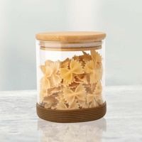 Femora Glassware Round Storage Jar With Wooden Lid