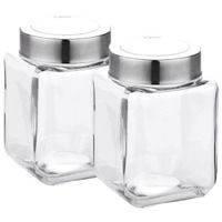 Yera X Series Glass Jar With Lid (320 ml) - 2 Pieces