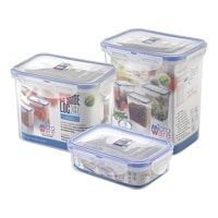 Joyo 4 Side Lock Plastic Rectangle Containers - Set Of 3