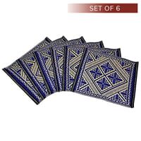Sapana Plastic Floor Mat (Aasan Mat) Indigo & Ivory - 6 Pieces