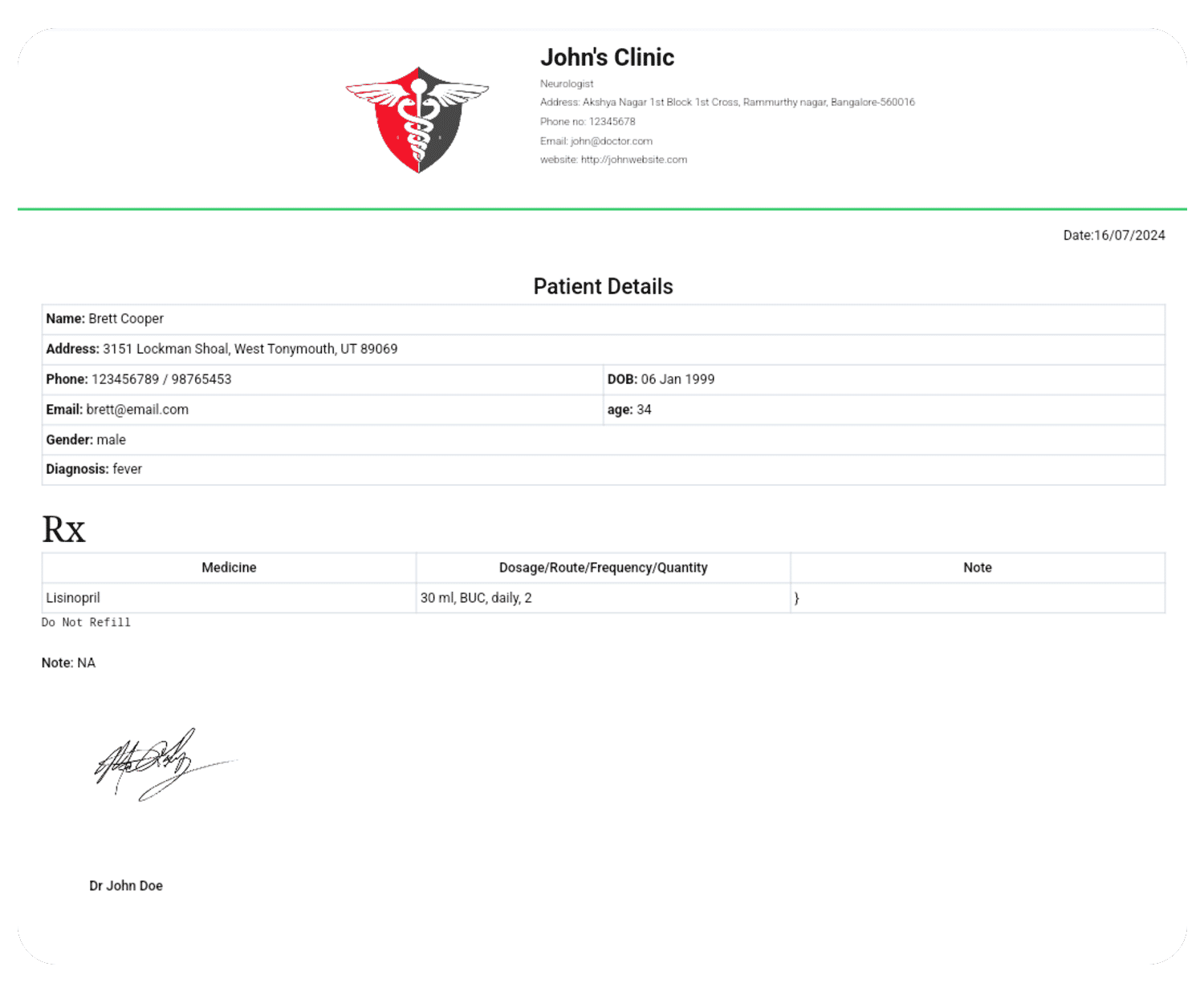 Step 7: Review & Share the Prescription PDF